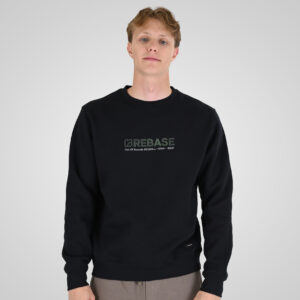 262RTOP-1116 CREWNECK TOP WITH TWO COLORED LAYER HIGH DENSITY PRINT (BRUSHED FLEECE) BLACK