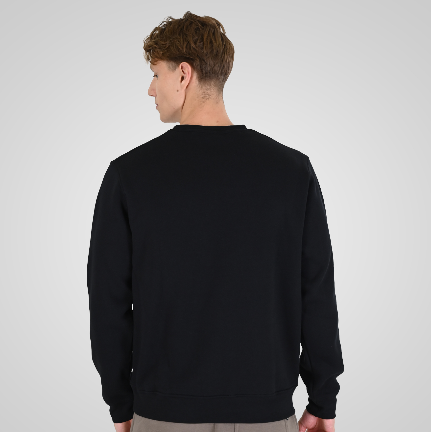 262RTOP-1116 CREWNECK TOP WITH TWO COLORED LAYER HIGH DENSITY PRINT (BRUSHED FLEECE) BLACK - Image 4