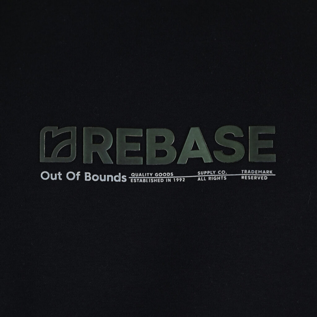 262RTOP-1116 CREWNECK TOP WITH TWO COLORED LAYER HIGH DENSITY PRINT (BRUSHED FLEECE) BLACK