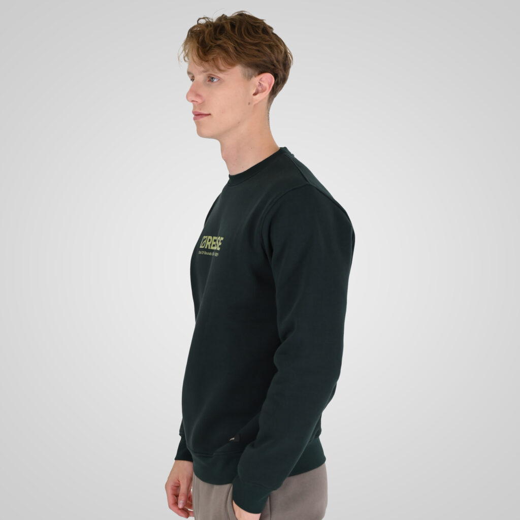 262RTOP-1116 CREWNECK TOP WITH TWO COLORED LAYER HIGH DENSITY PRINT (BRUSHED FLEECE) FOREST GREEN