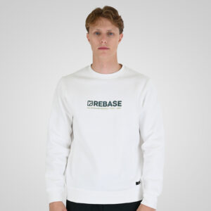 262RTOP-1116 CREWNECK TOP WITH TWO COLORED LAYER HIGH DENSITY PRINT (BRUSHED FLEECE) OFF WHITE