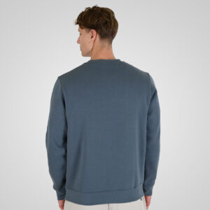 262RTOP-1116 CREWNECK TOP WITH TWO COLORED LAYER HIGH DENSITY PRINT (BRUSHED FLEECE) STONE BLUE - Image 4