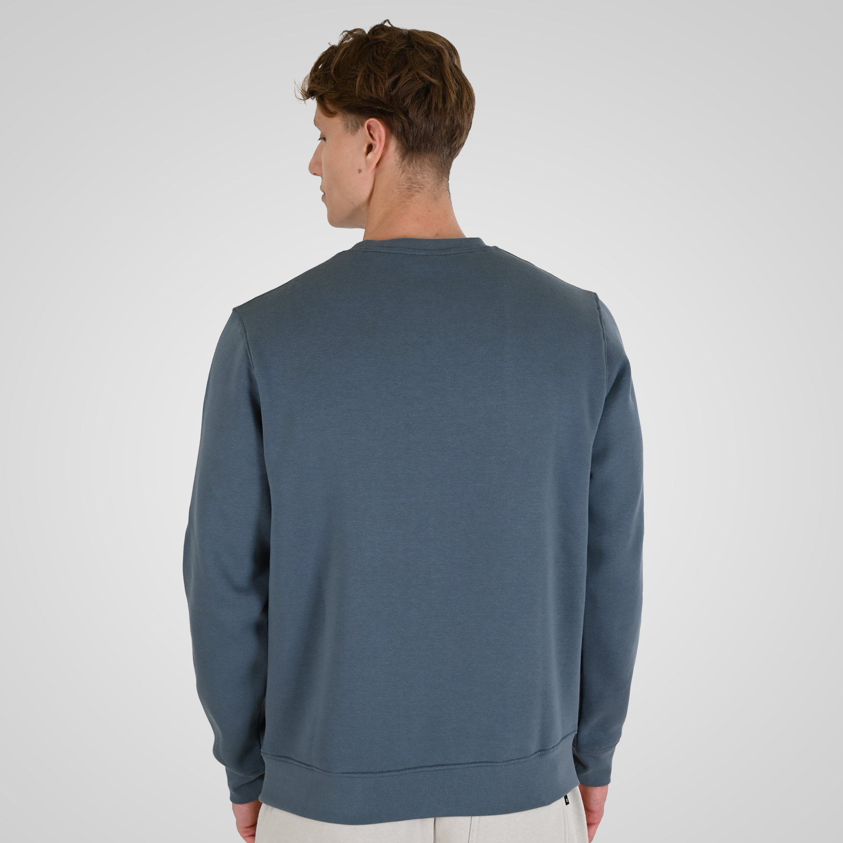 262RTOP-1116 CREWNECK TOP WITH TWO COLORED LAYER HIGH DENSITY PRINT (BRUSHED FLEECE) STONE BLUE - Image 4