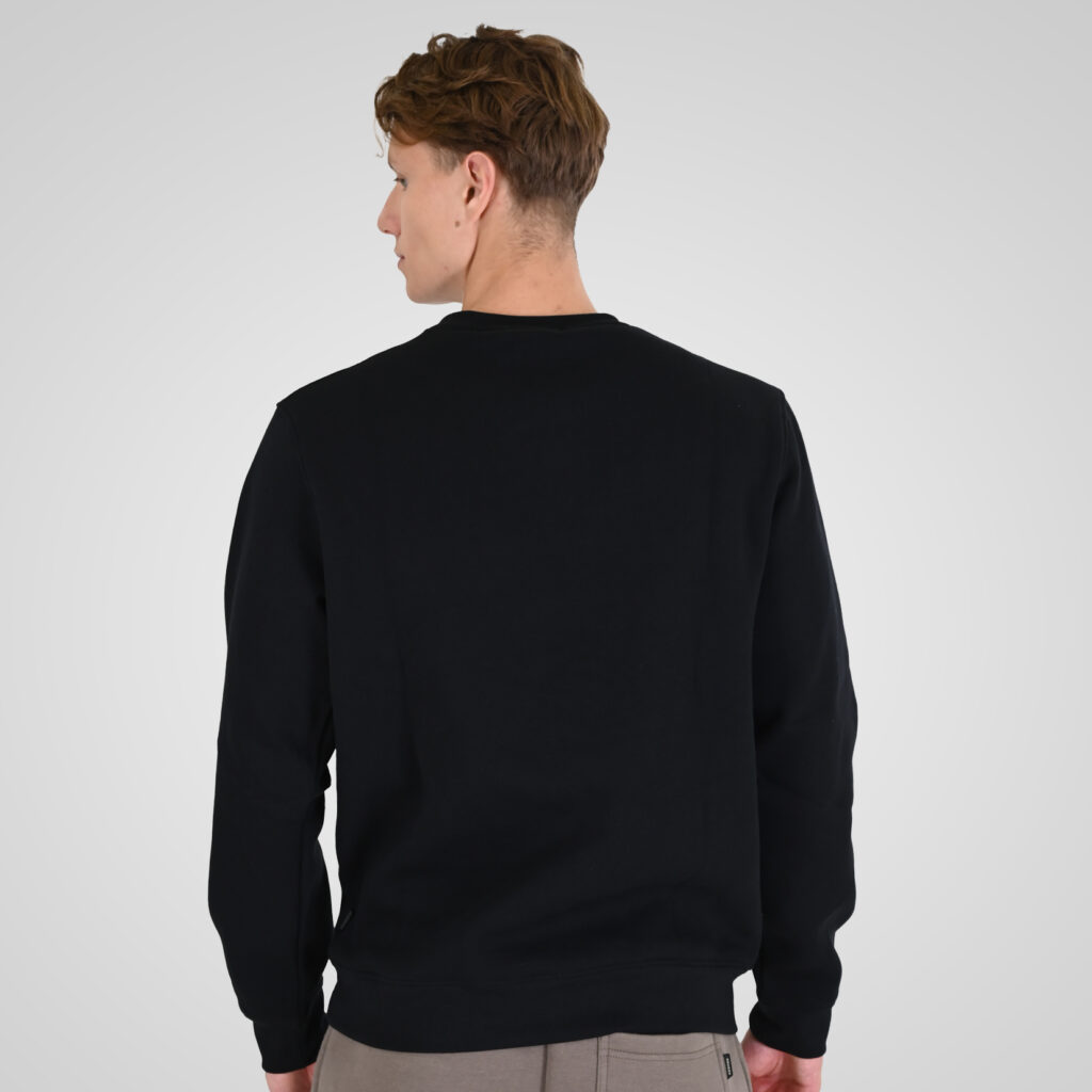 262RTOP-1117 CREWNECK TOP WITH EMBOSSED PRINT (BRUSHED FLEECE) BLACK