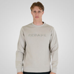 262RTOP-1117 CREWNECK TOP WITH EMBOSSED PRINT (BRUSHED FLEECE) ICE