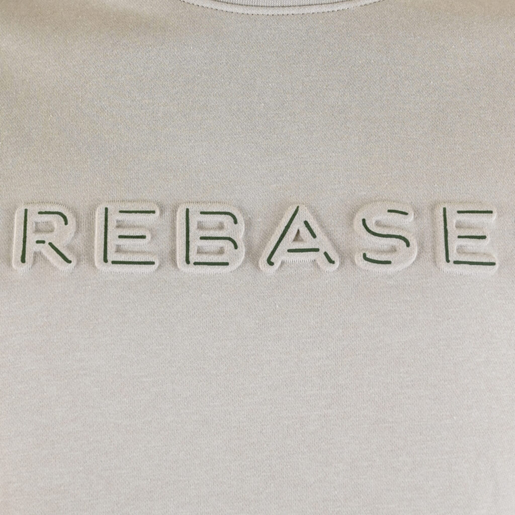 262RTOP-1117 CREWNECK TOP WITH EMBOSSED PRINT (BRUSHED FLEECE) ICE