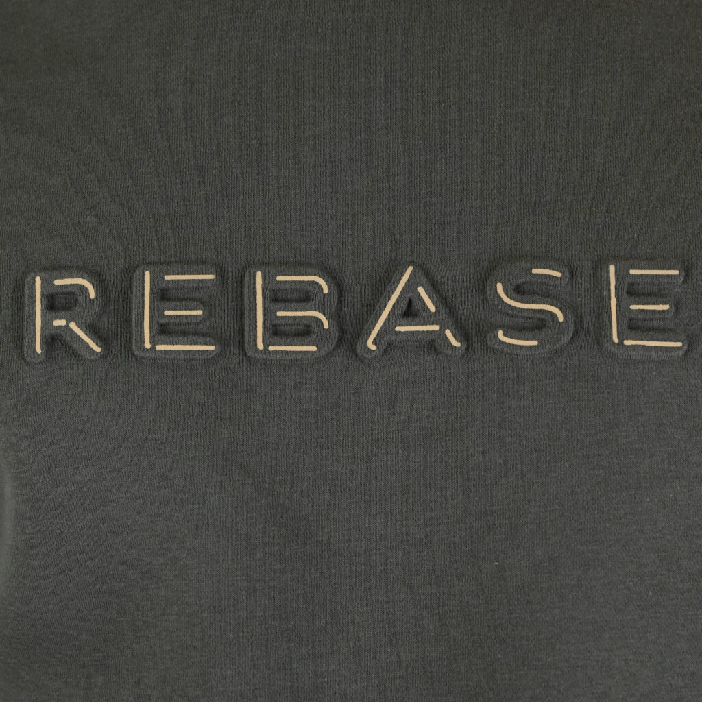 262RTOP-1117 CREWNECK TOP WITH EMBOSSED PRINT (BRUSHED FLEECE) KHAKI