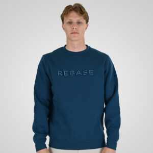 262RTOP-1117 CREWNECK TOP WITH EMBOSSED PRINT (BRUSHED FLEECE) PACIFIC BLUE
