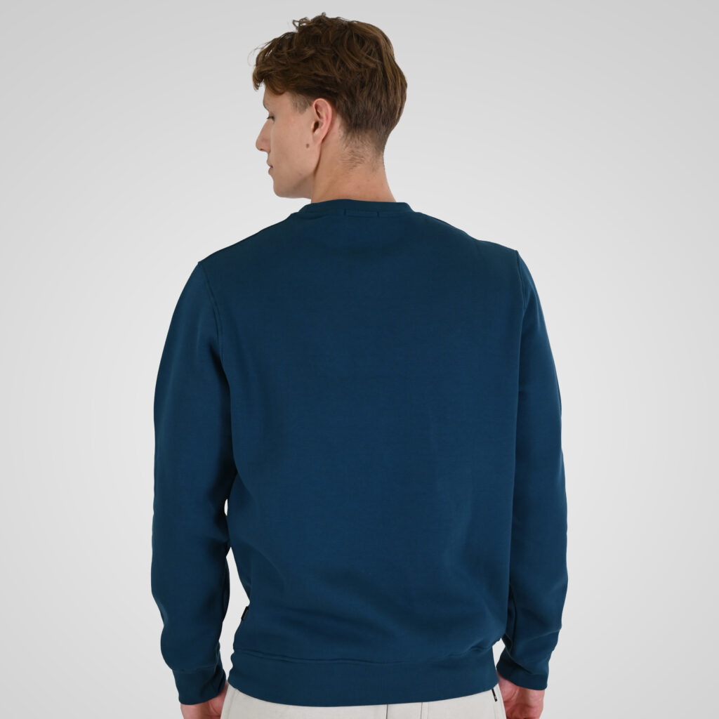 262RTOP-1117 CREWNECK TOP WITH EMBOSSED PRINT (BRUSHED FLEECE) PACIFIC BLUE