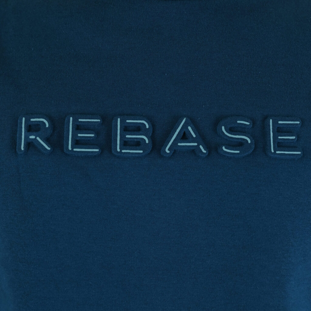 262RTOP-1117 CREWNECK TOP WITH EMBOSSED PRINT (BRUSHED FLEECE) PACIFIC BLUE