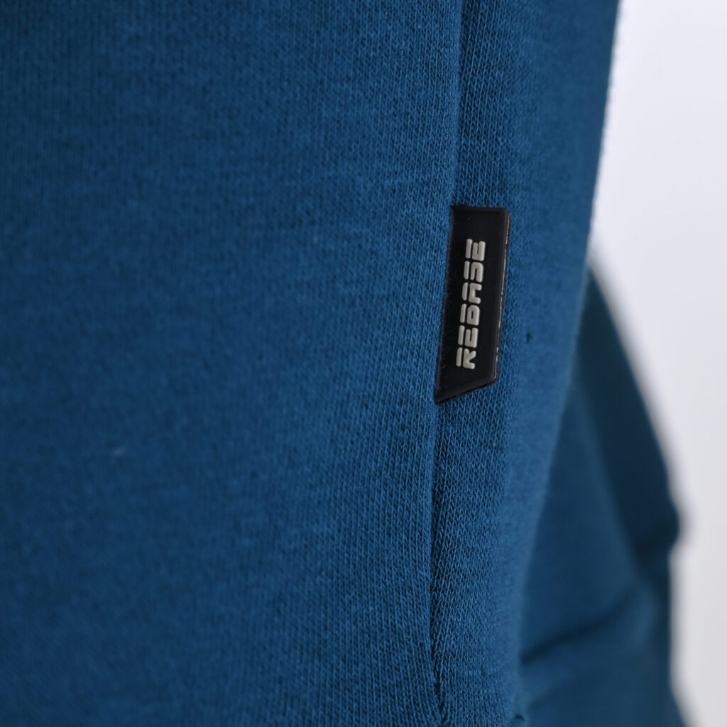 262RTOP-1117 CREWNECK TOP WITH EMBOSSED PRINT (BRUSHED FLEECE) PACIFIC BLUE