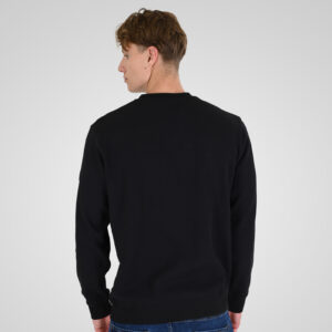 262RTOP-1121 CREWNECK TOP IN SPECIAL FABRIC (WAFFLE) BLACK - Image 4