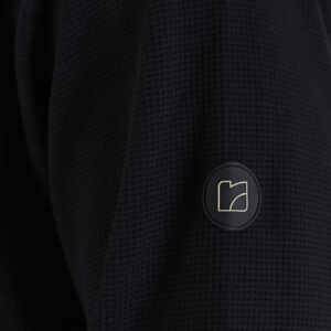 262RTOP-1121 CREWNECK TOP IN SPECIAL FABRIC (WAFFLE) BLACK - Image 5