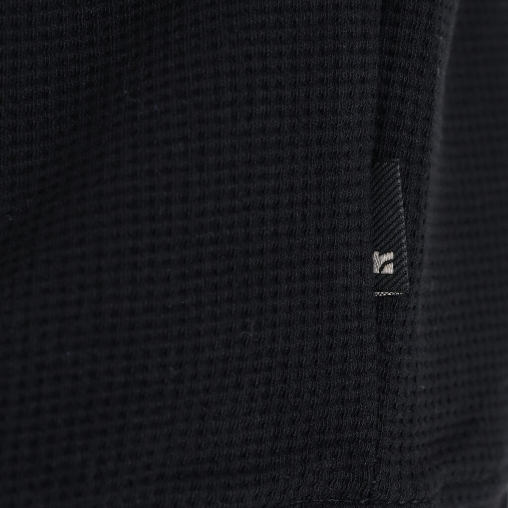262RTOP-1121 CREWNECK TOP IN SPECIAL FABRIC (WAFFLE) BLACK