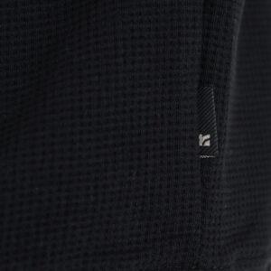 262RTOP-1121 CREWNECK TOP IN SPECIAL FABRIC (WAFFLE) BLACK - Image 6