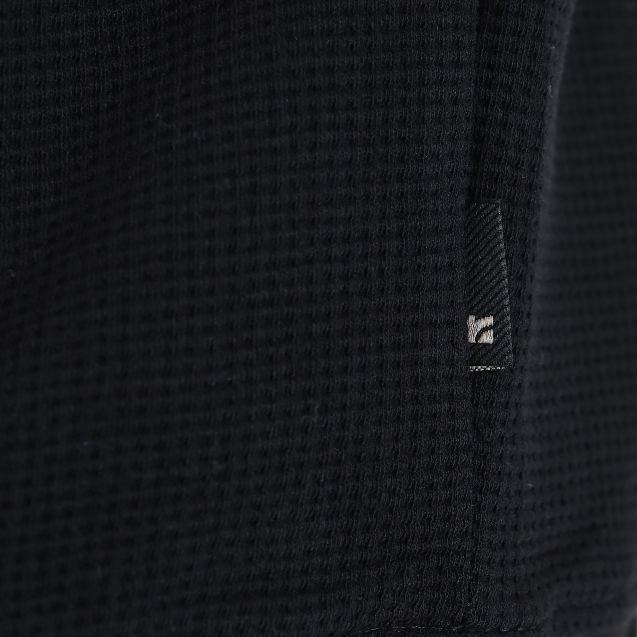 262RTOP-1121 CREWNECK TOP IN SPECIAL FABRIC (WAFFLE) BLACK - Image 6