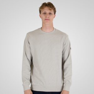 262RTOP-1121 CREWNECK TOP IN SPECIAL FABRIC (WAFFLE) ICE GREY