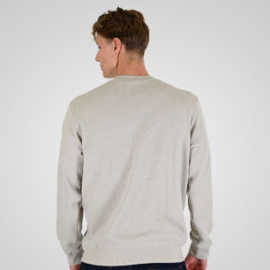262RTOP-1121 CREWNECK TOP IN SPECIAL FABRIC (WAFFLE) ICE GREY - Image 4