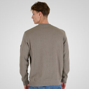 262RTOP-1121 CREWNECK TOP IN SPECIAL FABRIC (WAFFLE) LT TAUPE - Image 4