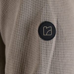 262RTOP-1121 CREWNECK TOP IN SPECIAL FABRIC (WAFFLE) LT TAUPE - Image 5