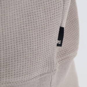 262RTOP-1121 CREWNECK TOP IN SPECIAL FABRIC (WAFFLE) LT TAUPE - Image 6