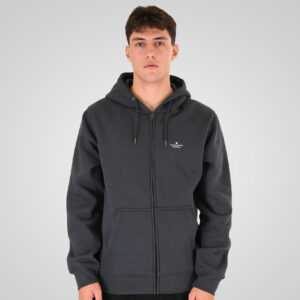 262RTOP-1122 HOODIE FULL-ZIP WITH HIGH DENSITY PRINT (BRUSHED FLEECE) ANTHRACITE