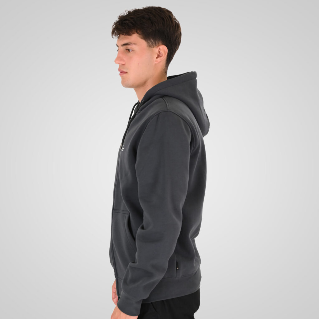 262RTOP-1122 HOODIE FULL-ZIP WITH HIGH DENSITY PRINT (BRUSHED FLEECE) ANTHRACITE