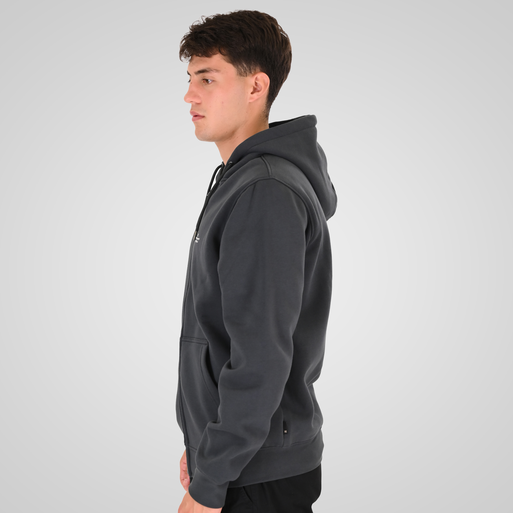 262RTOP-1122 HOODIE FULL-ZIP WITH HIGH DENSITY PRINT (BRUSHED FLEECE) ANTHRACITE - Image 3