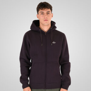 262RTOP-1122 HOODIE FULL-ZIP WITH HIGH DENSITY PRINT (BRUSHED FLEECE) AUBERGINE