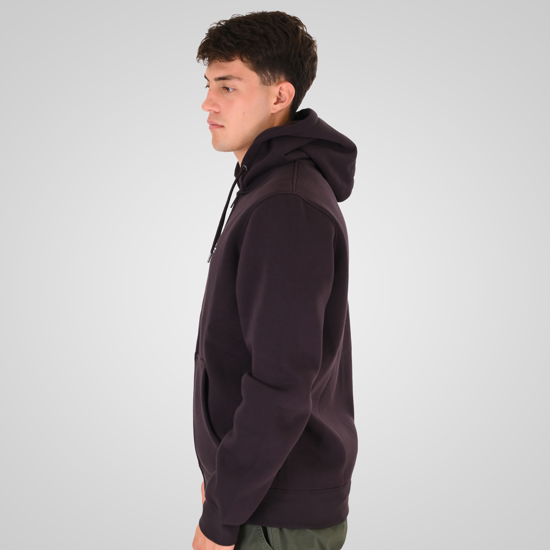 262RTOP-1122 HOODIE FULL-ZIP WITH HIGH DENSITY PRINT (BRUSHED FLEECE) AUBERGINE - Image 3