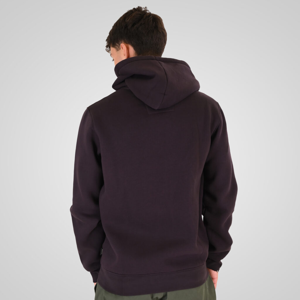 262RTOP-1122 HOODIE FULL-ZIP WITH HIGH DENSITY PRINT (BRUSHED FLEECE) AUBERGINE