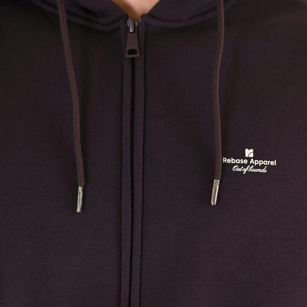 262RTOP-1122 HOODIE FULL-ZIP WITH HIGH DENSITY PRINT (BRUSHED FLEECE) AUBERGINE