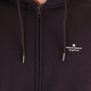 262RTOP-1122 HOODIE FULL-ZIP WITH HIGH DENSITY PRINT (BRUSHED FLEECE) AUBERGINE - Image 5