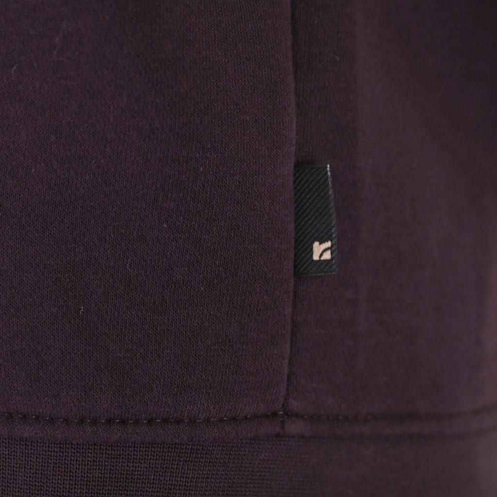262RTOP-1122 HOODIE FULL-ZIP WITH HIGH DENSITY PRINT (BRUSHED FLEECE) AUBERGINE
