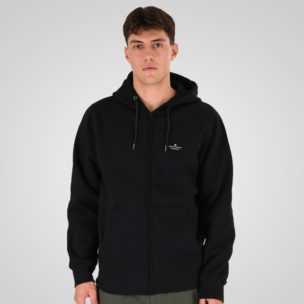 262RTOP-1122 HOODIE FULL-ZIP WITH HIGH DENSITY PRINT (BRUSHED FLEECE) BLACK