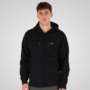 262RTOP-1122 HOODIE FULL-ZIP WITH HIGH DENSITY PRINT (BRUSHED FLEECE) BLACK
