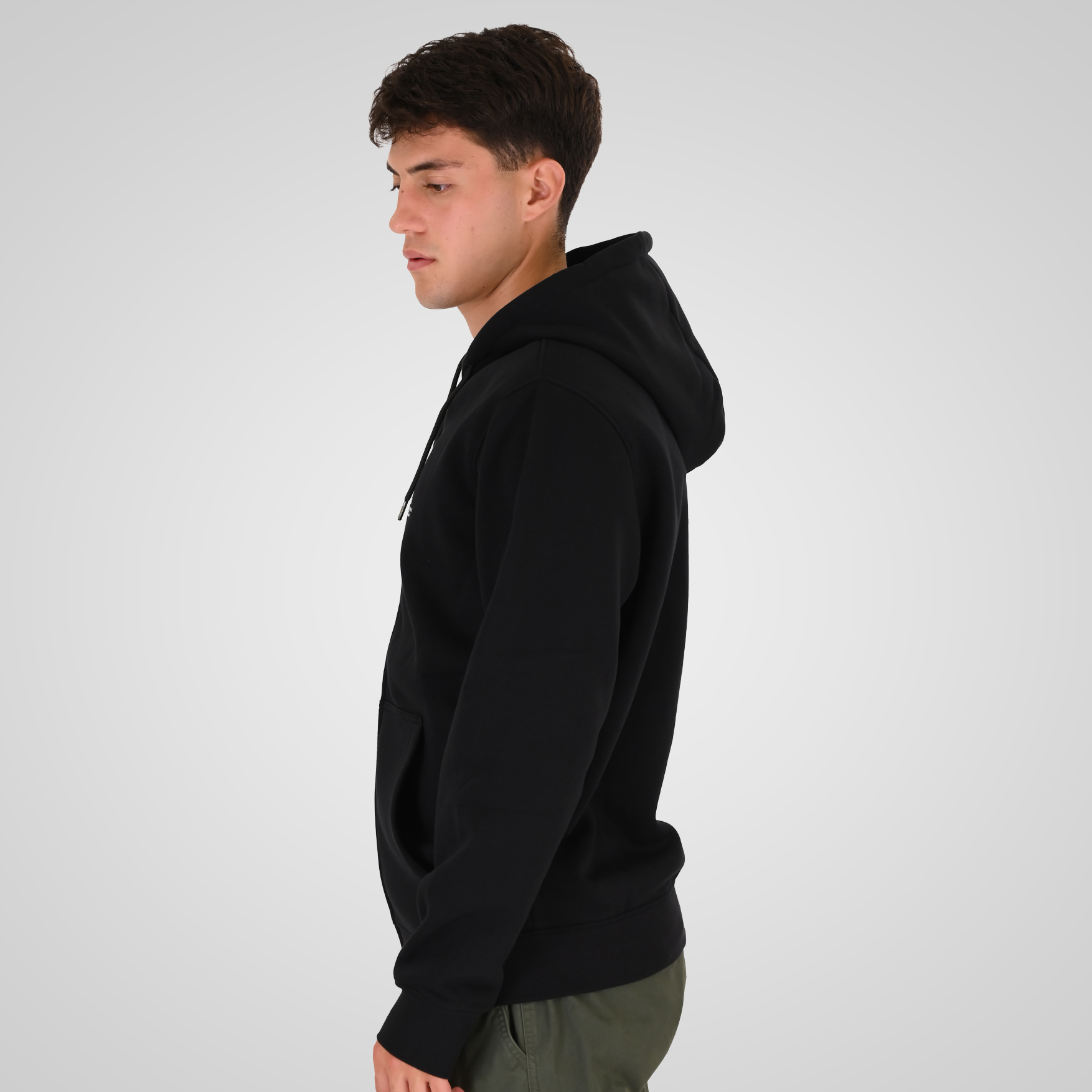262RTOP-1122 HOODIE FULL-ZIP WITH HIGH DENSITY PRINT (BRUSHED FLEECE) BLACK - Image 3