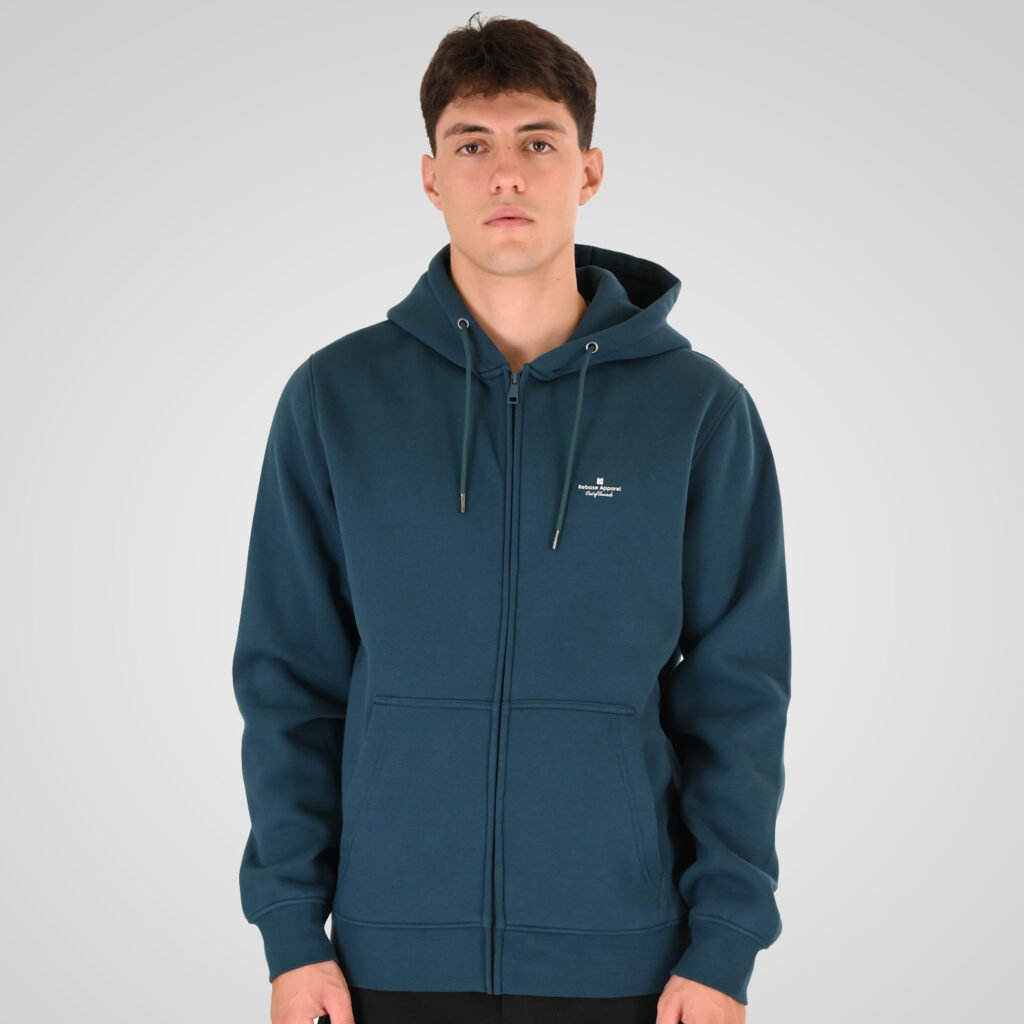 262RTOP-1122 HOODIE FULL-ZIP WITH HIGH DENSITY PRINT (BRUSHED FLEECE) DEEP TEAL