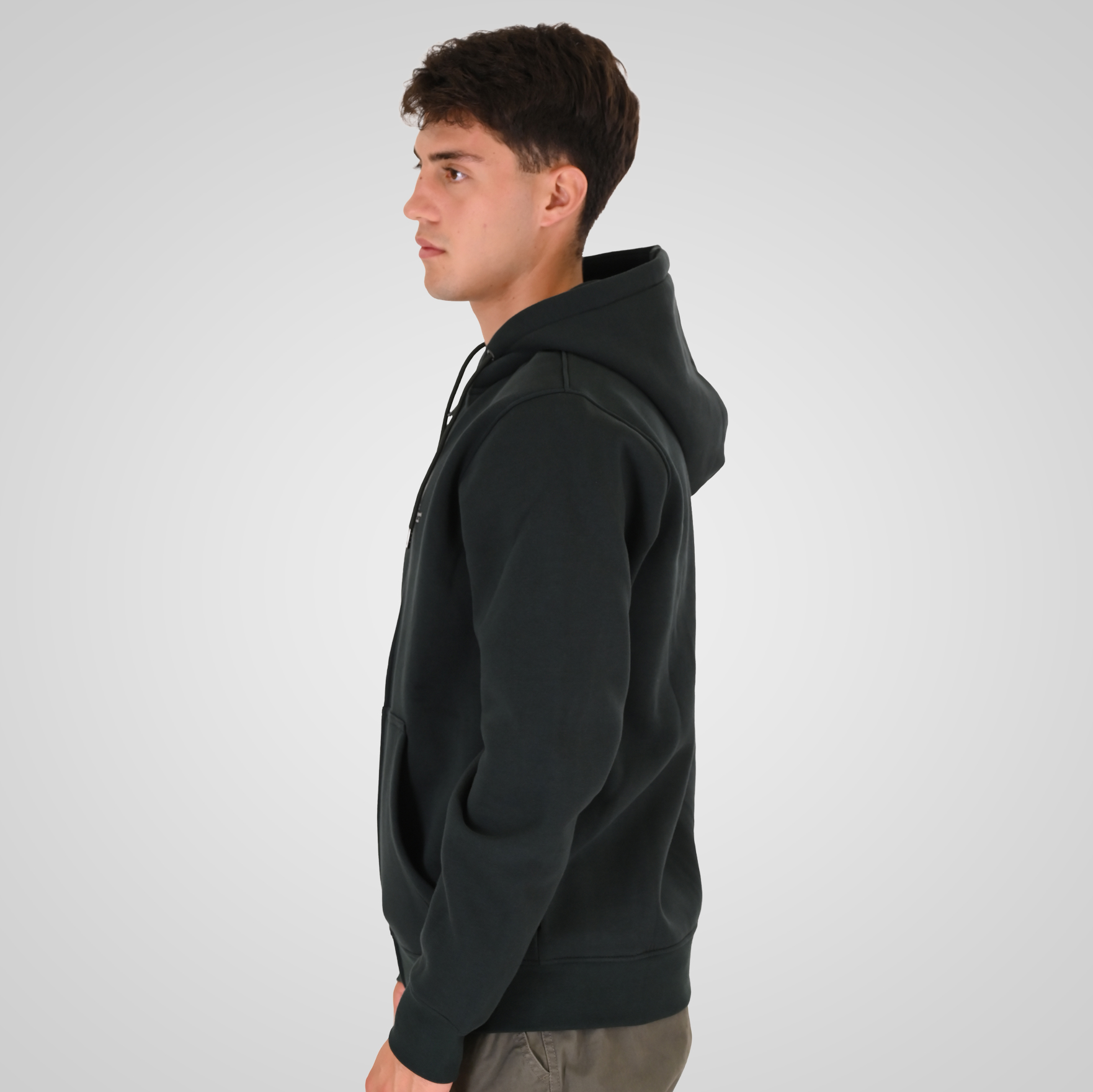 262RTOP-1122 HOODIE FULL-ZIP WITH HIGH DENSITY PRINT (BRUSHED FLEECE) FOREST GREEN - Image 3