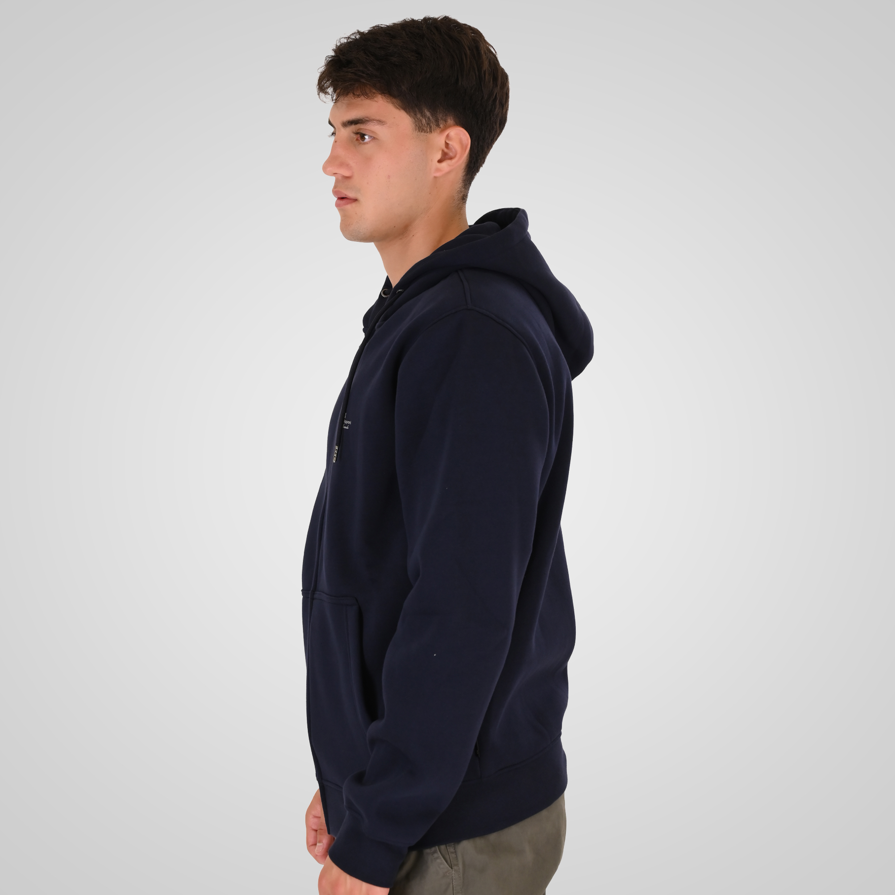 262RTOP-1122 HOODIE FULL-ZIP WITH HIGH DENSITY PRINT (BRUSHED FLEECE) NAVY - Image 3