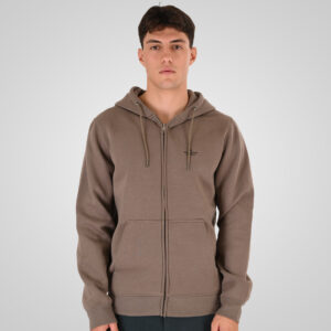 262RTOP-1122 HOODIE FULL-ZIP WITH HIGH DENSITY PRINT (BRUSHED FLEECE) TAUPE