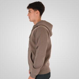 262RTOP-1122 HOODIE FULL-ZIP WITH HIGH DENSITY PRINT (BRUSHED FLEECE) TAUPE - Image 3