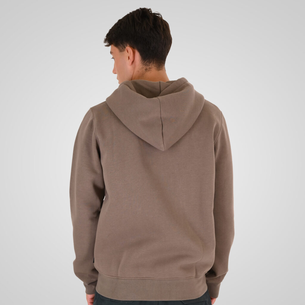 262RTOP-1122 HOODIE FULL-ZIP WITH HIGH DENSITY PRINT (BRUSHED FLEECE) TAUPE