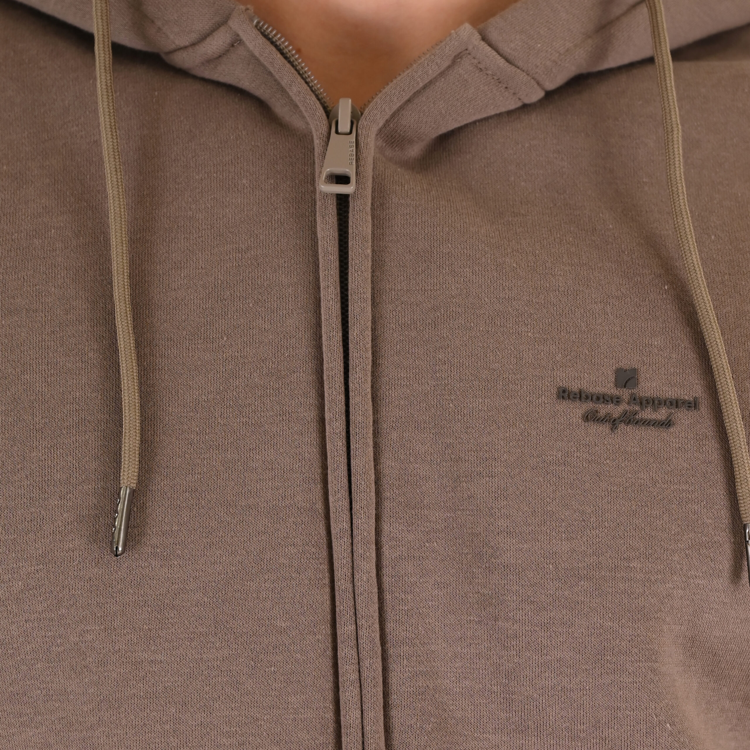 262RTOP-1122 HOODIE FULL-ZIP WITH HIGH DENSITY PRINT (BRUSHED FLEECE) TAUPE - Image 5