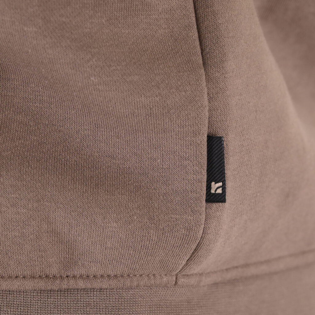 262RTOP-1122 HOODIE FULL-ZIP WITH HIGH DENSITY PRINT (BRUSHED FLEECE) TAUPE
