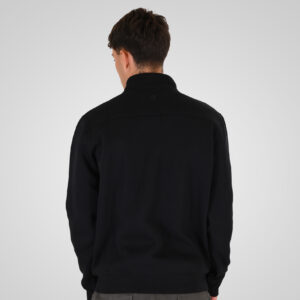 262RTOP-1123 FULL-ZIP WITH STAND-UP COLLAR AND ZIPPER POCKETS (INTERLOCK) BLACK - Image 4