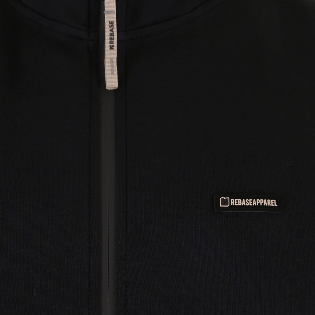 262RTOP-1123 FULL-ZIP WITH STAND-UP COLLAR AND ZIPPER POCKETS (INTERLOCK) BLACK