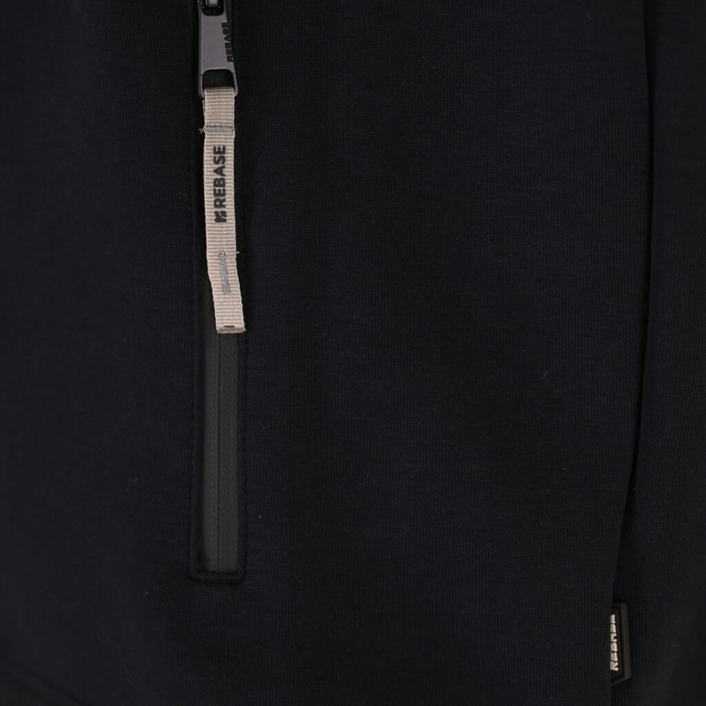 262RTOP-1123 FULL-ZIP WITH STAND-UP COLLAR AND ZIPPER POCKETS (INTERLOCK) BLACK