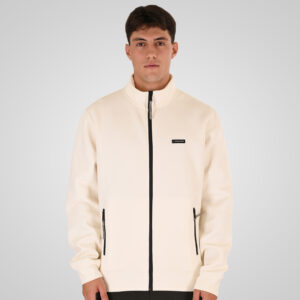 262RTOP-1123 FULL-ZIP WITH STAND-UP COLLAR AND ZIPPER POCKETS (INTERLOCK) POLAR WHITE