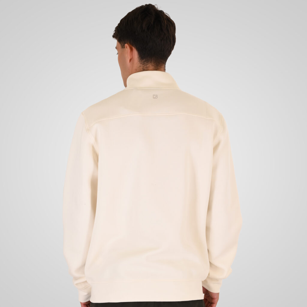 262RTOP-1123 FULL-ZIP WITH STAND-UP COLLAR AND ZIPPER POCKETS (INTERLOCK) POLAR WHITE